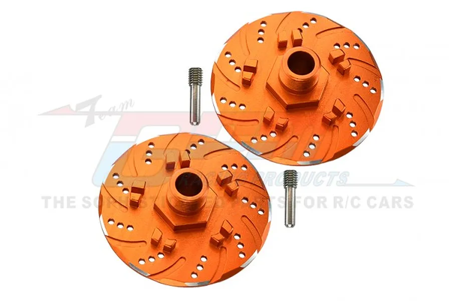 GPM Orange Aluminium 17mm (+6mm Offset) Rear Claw Wheel Hexes 2Pcs image 82213