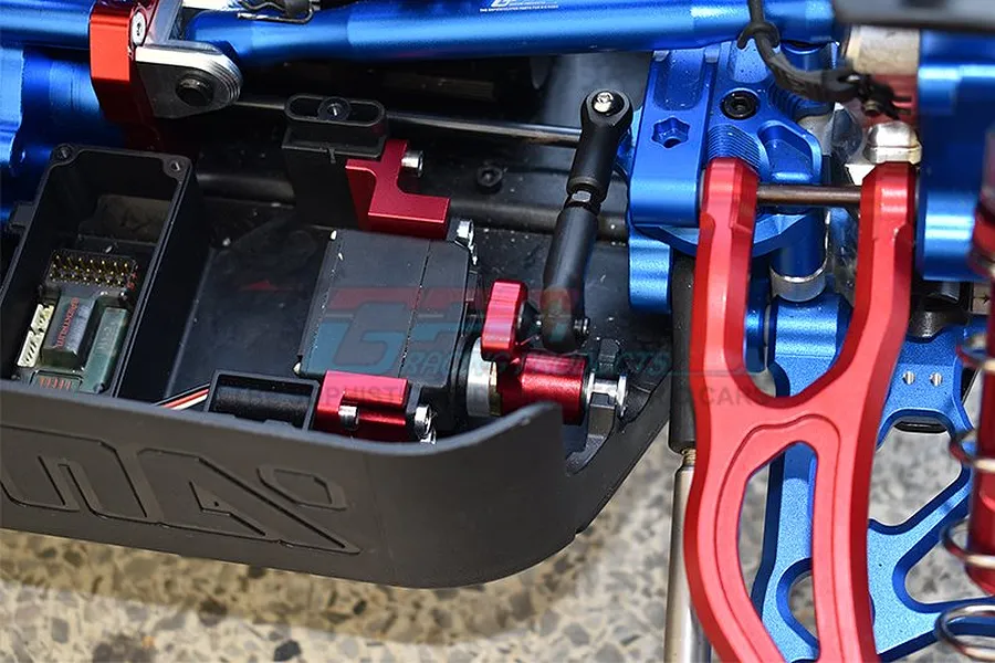 GPM Blue Aluminium Servo Mount w/ Servo Saver &amp;amp; 25T Servo Horn image 2