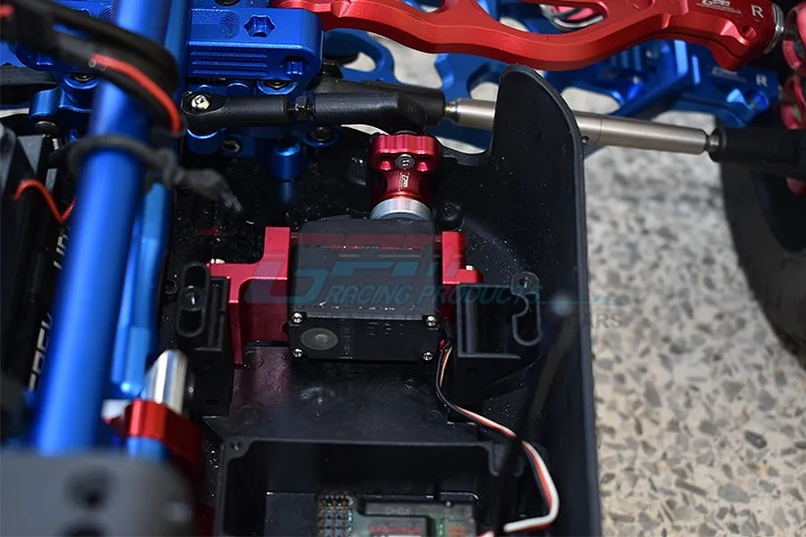 GPM Blue Aluminium Servo Mount w/ Servo Saver &amp;amp; 25T Servo Horn image 3