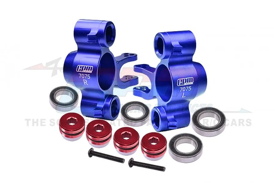 GPM Blue Aluminium Front/Rear Hub Carriers (C-Hubs) 2Pcs w/ Bearings image 82291