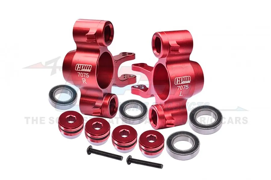 GPM Red Aluminium Front/Rear Hub Carriers (C-Hubs) 2Pcs w/ Bearings image 82292
