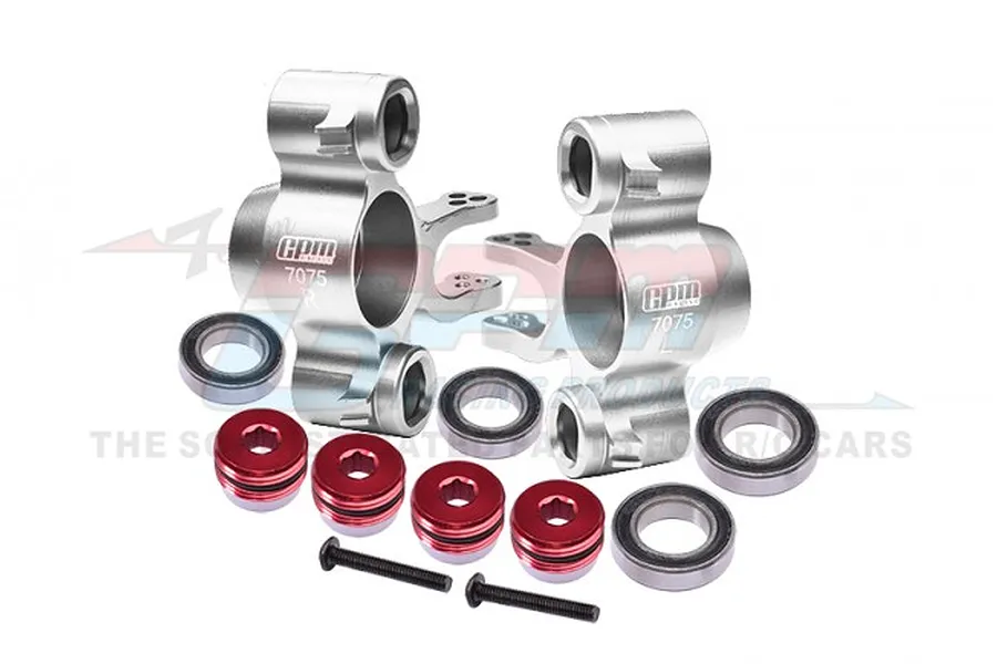 GPM Silver Aluminium Front/Rear Hub Carriers (C-Hubs) 2Pcs w/ Bearings image 82293