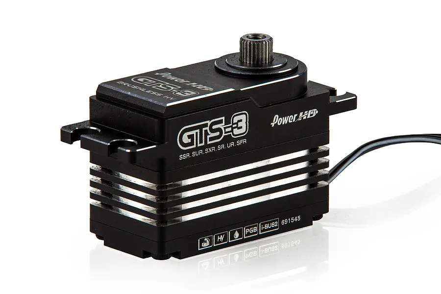 Power HD Black Aluminium GTS-3 Standard 30kg 8.4V HV Brushless Metal Geared Servo image 82312