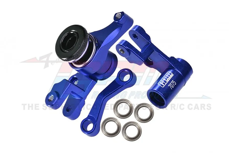 GPM Blue Aluminium Steering Bell Crank/Drag Link Assembly image 82354