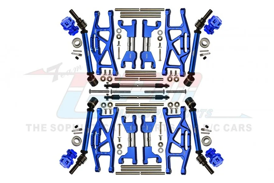 GPM Blue Aluminium Complete CVD Driveshaft &amp;amp; Suspension Upgrade Kit image 82359