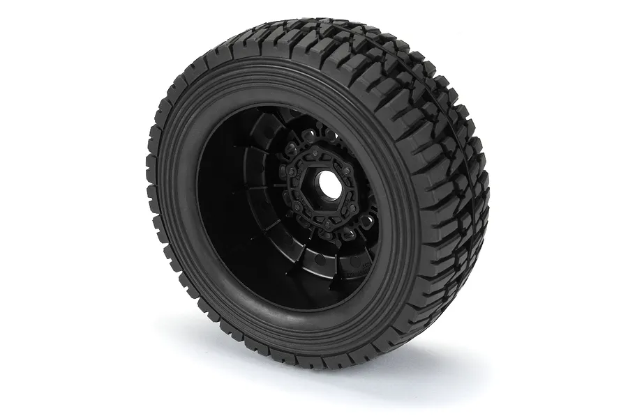Pro-Line 2.4/3.3&amp;quot; Mirage TT Belted Tyres on Black Raid Rims - Glued Wheels 2Pcs image 82547
