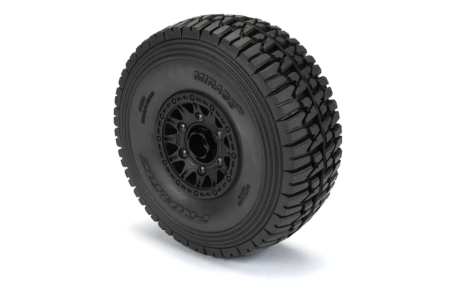Pro-Line 2.4/3.3&amp;quot; Mirage TT Belted Tyres on Black Raid Rims - Glued Wheels 2Pcs image 82548