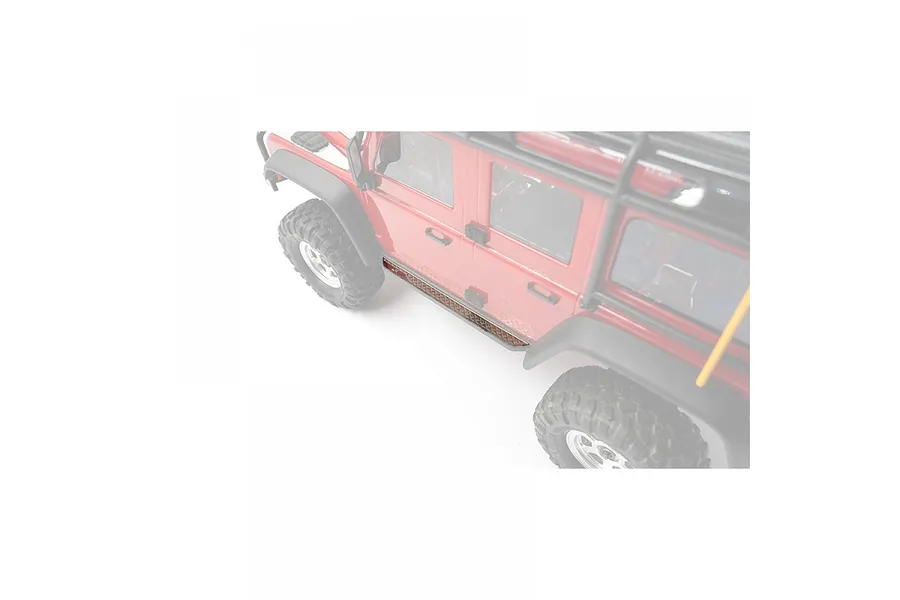 Yeah Racing Silver Stainless Steel Diamond Plate Rock Rails 2Pcs image 2