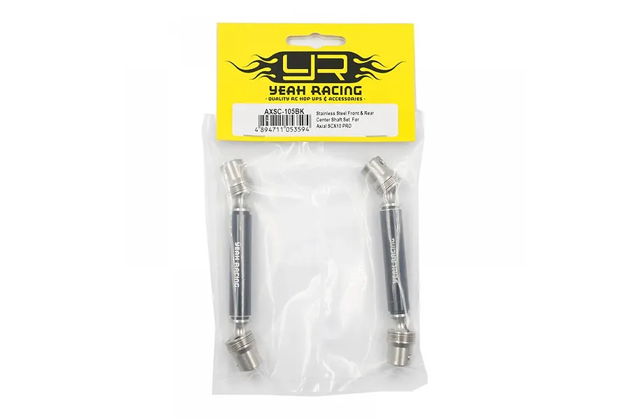 Yeah Racing Black Aluminium Front &amp;amp; Rear Centre Driveshafts 2Pcs image 3