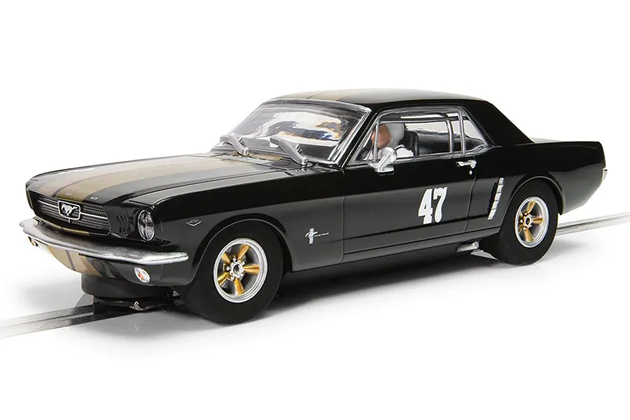 Scalextric 1/32 Ford Mustang - Black and Gold Slot Car image 82807