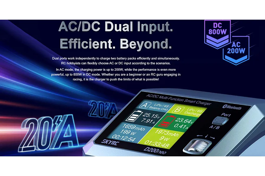SkyRC D200 Neo Duo AC/DC Dual Port Smart Charger image 82856