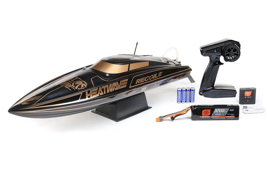 Pro Boat Recoil 2 V2 26&amp;quot; RC Speed Boat Brushless Deep-V RTR - Heat Wave Black image 83009