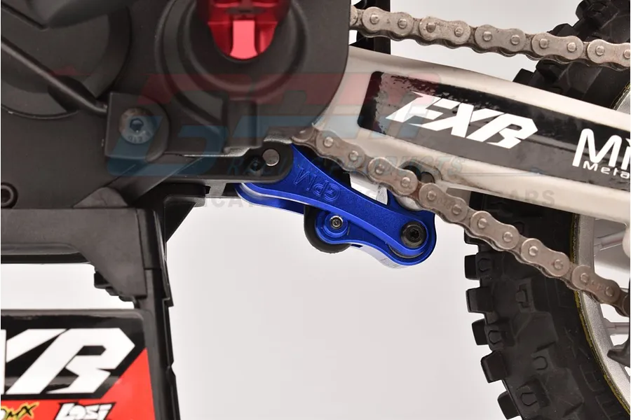 GPM Blue Aluminium Hub Carrier (C-Hub) &amp;amp; Pull Rod Set w/ Larger Inner Bearings image 83109