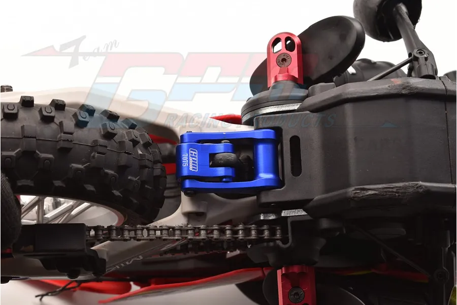 GPM Blue Aluminium Hub Carrier (C-Hub) &amp;amp; Pull Rod Set w/ Larger Inner Bearings image 83110