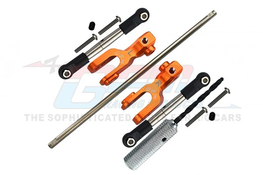 GPM Orange Aluminium Front Sway Bar Arm &amp;amp; Stainless Steel Sway Bar/Linkage Set image 83128
