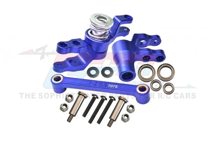 GPM Blue Aluminium Steering Bellcrank/Drag Link Assembly w/ Servo Saver image 83147