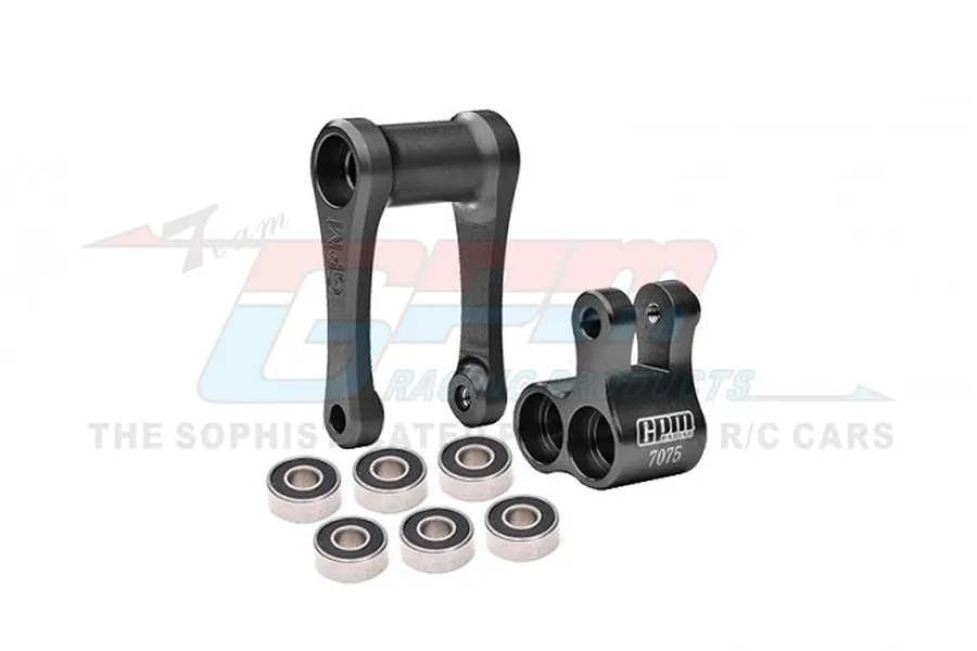 GPM Black Aluminium Hub Carrier (C-Hub) &amp;amp; Pull Rod Set w/ Larger Inner Bearings image 83217