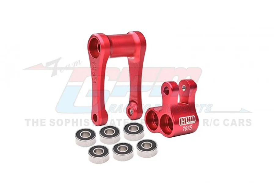 GPM Red Aluminium Hub Carrier (C-Hub) &amp;amp; Pull Rod Set w/ Larger Inner Bearings image 83229