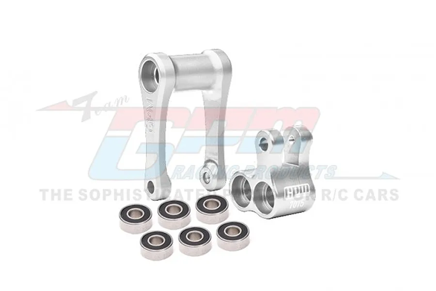 GPM Silver Aluminium Hub Carrier (C-Hub) &amp;amp; Pull Rod Set w/ Larger Inner Bearings image 83233