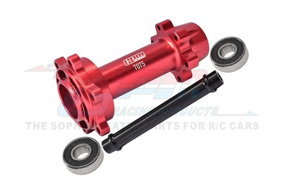 GPM Red Aluminium Rear Wheel Hub Hex w/ Larger Inner Bearings image 83249