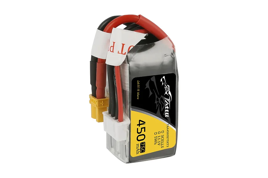 Tattu 11.1V 450mAh 75C Soft Case LiPo Battery image 83340