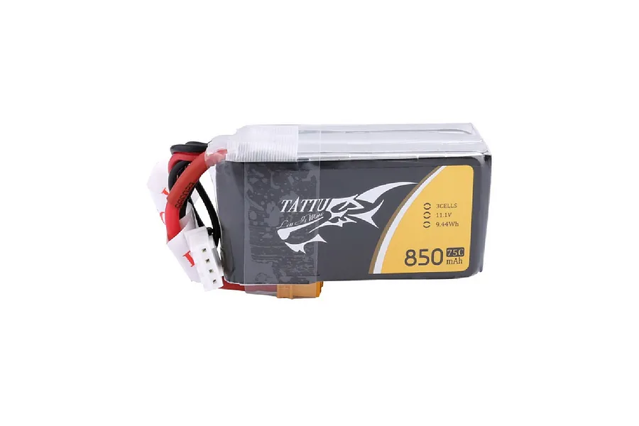 Tattu 11.1V 850mAh 75C Soft Case LiPo Battery image 83347