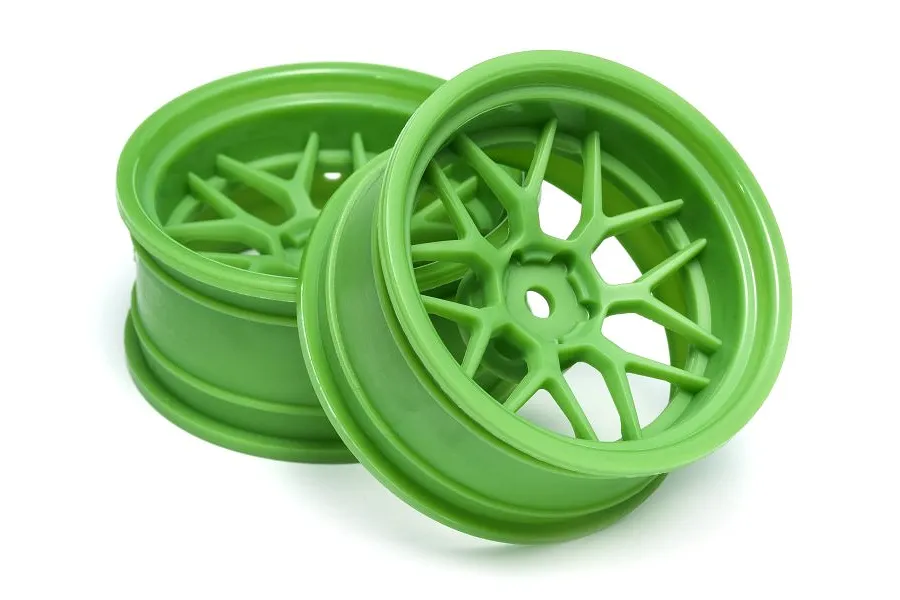 HPI 2.0&amp;quot; Green Tech 7 (+9mm Offset) Rims 2Pcs image 83369