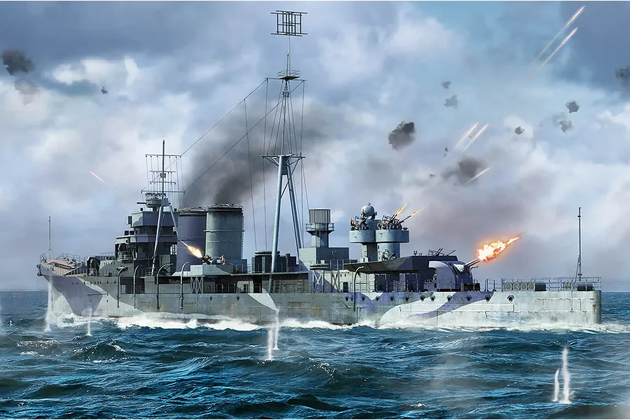 Trumpeter 1/700 HMS Colombo Light Cruiser Scaled Plastic Model Kit image 83472