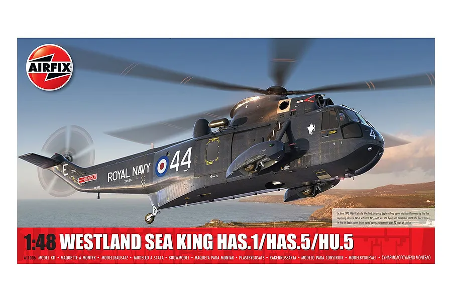 Airfix 1/48 Westland Sea King HAS.1/HAS.5/HU.5 Helicopter Scaled Plastic Model Kit image 83522
