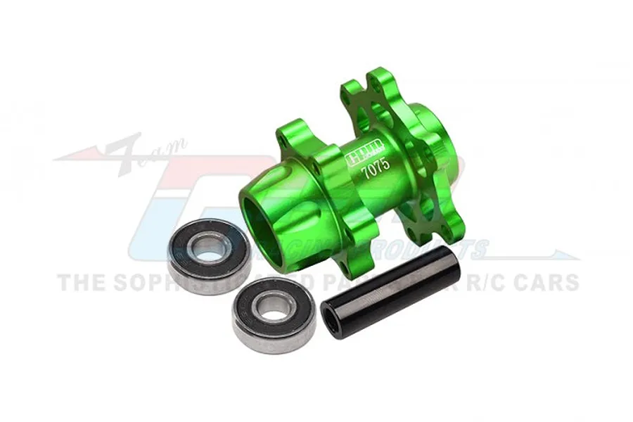 GPM Green Aluminium Front Wheel Hub Hex w/ Larger Inner Bearings image 83559