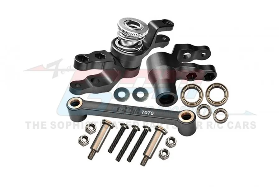 GPM Black Aluminium Steering Bellcrank/Drag Link Assembly w/ Servo Saver image 83606