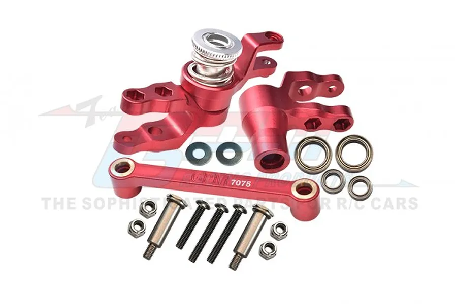 GPM Red Aluminium Steering Bellcrank/Drag Link Assembly w/ Servo Saver image 83608