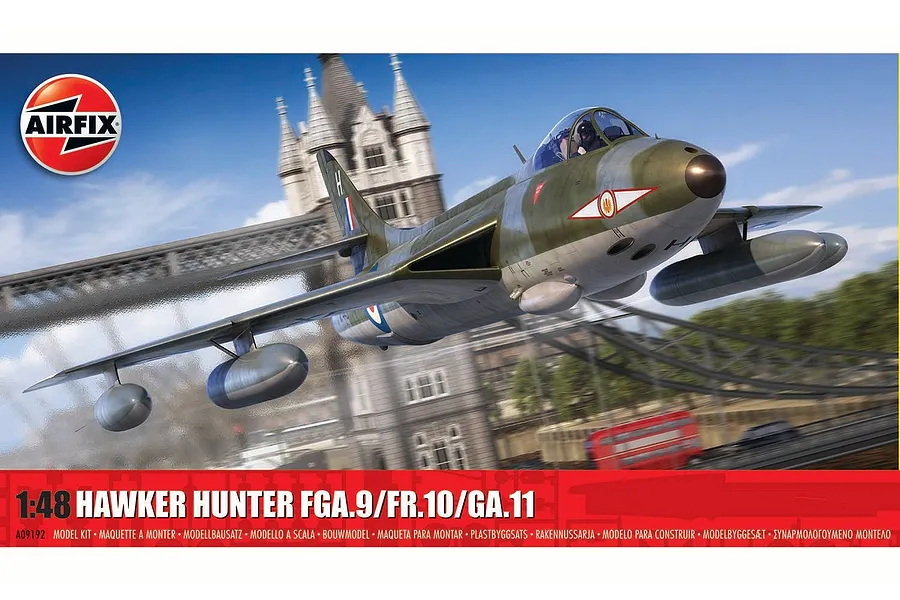 Airfix 1/48 Hawker Hunter FGA.9/FR.10/GA.11 Fighter Scaled Plastic Model Kit image 83612