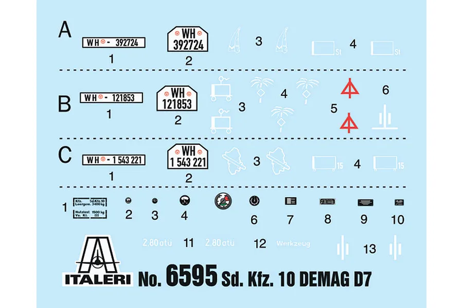 Italeri 1/35 Sd. Kfz. 10 Demag D7 w/ 7.5cm leIG 18 &amp;amp; Crew Scaled Plastic Model Kit image 83642