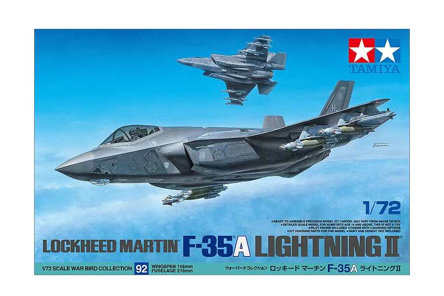 Tamiya 1/72 Lockheed Martin F-35A Lightning II Jet Fighter Scaled Plastic Model Kit image 83643