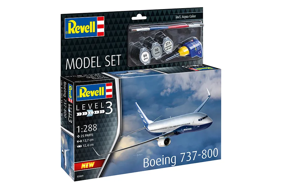 Revell 1/288 Boeing 737-800 Scaled Plastic Model Starter Kit image 83670