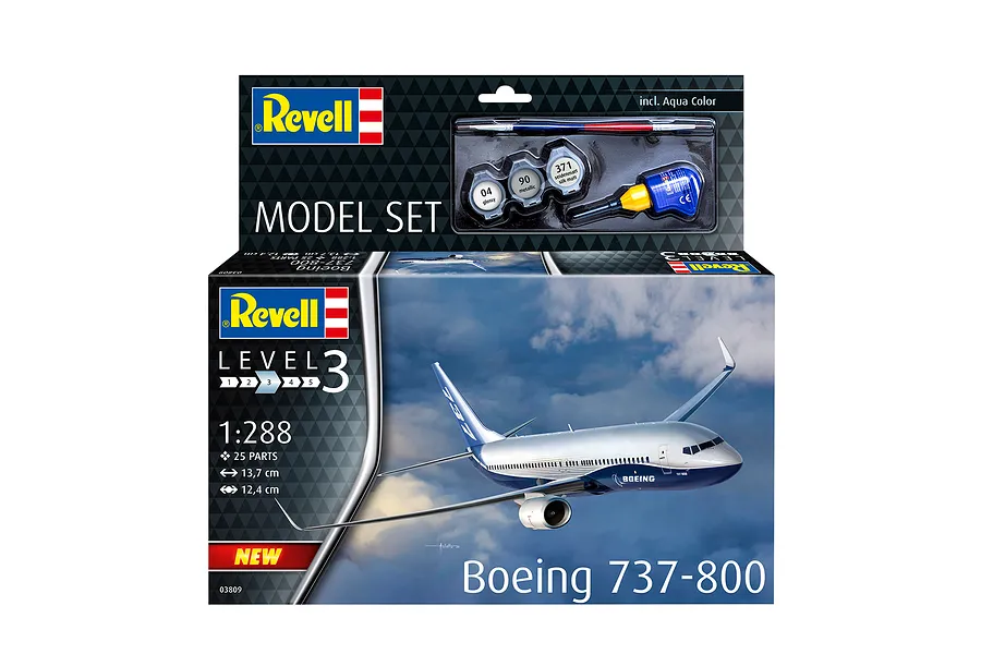 Revell 1/288 Boeing 737-800 Scaled Plastic Model Starter Kit image 83671