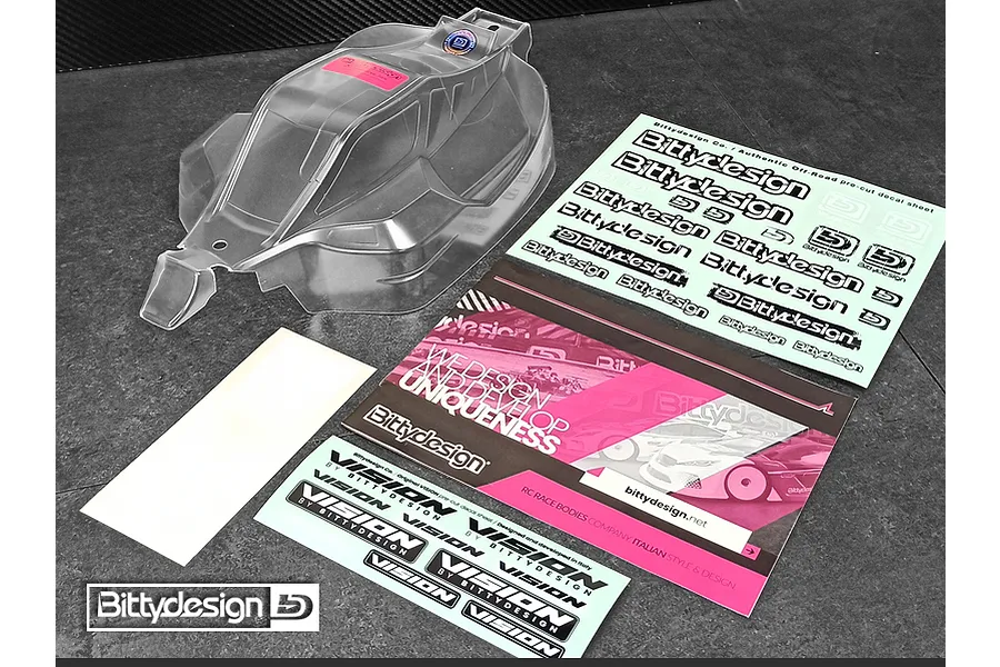 Bittydesign 1/8 Vision MP10E Unpainted Body Shell - Clear image 83689