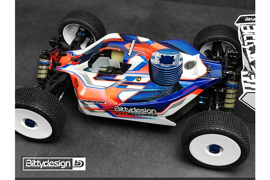 Bittydesign 1/8 Vision RC8B3 Unpainted Body Shell - Clear image 83696