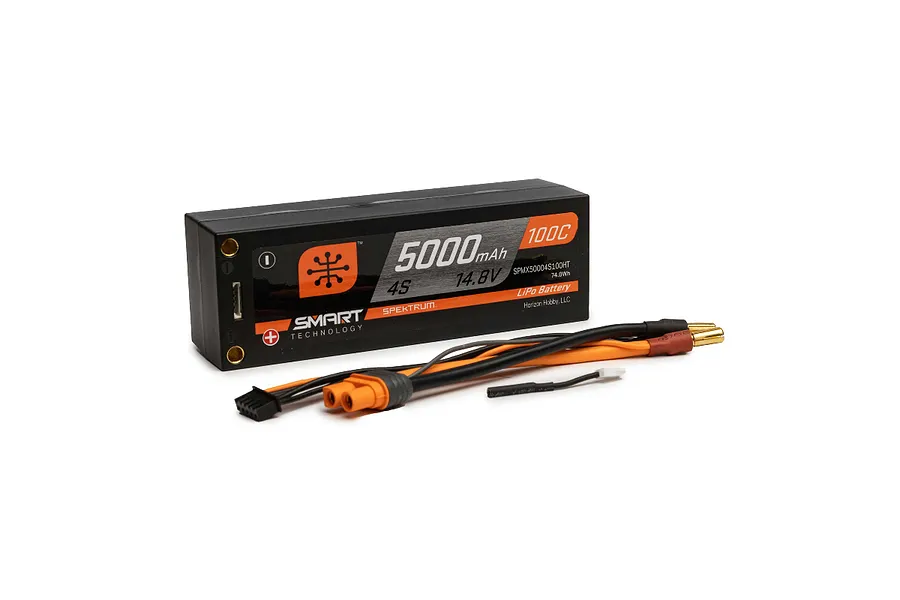 Spektrum Smart Race 14.8V 5000mAh 100C Hard Case LiPo Battery image 83844