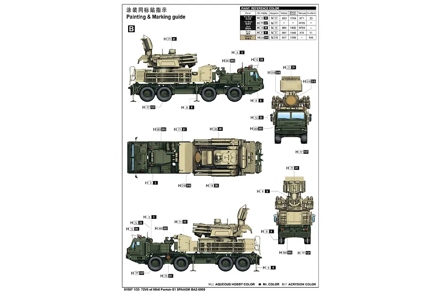 Trumpeter 1/35 Russian BAZ-6909 96K6 -S1 Air Defence System Model Kit image 84074