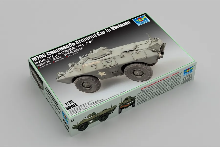 Trumpeter 1/72 US M706 &amp;quot;Commando&amp;quot; Vietnam War Armoured Car Model Kit image 84096