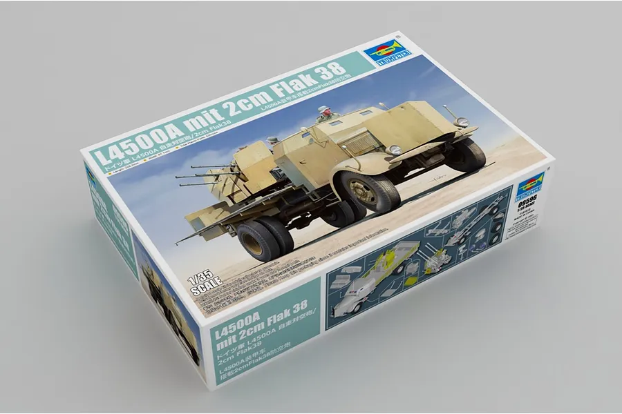 Trumpeter 1/35 L4500A Armoured vehicle w/ 2cm Flak38 AA Gun Model Kit image 84099