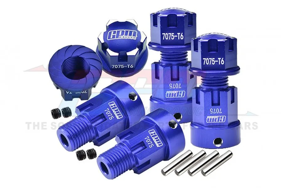 GPM Blue Aluminium 17mm (+20mm) Wheel Hex Adapters Set image 84257