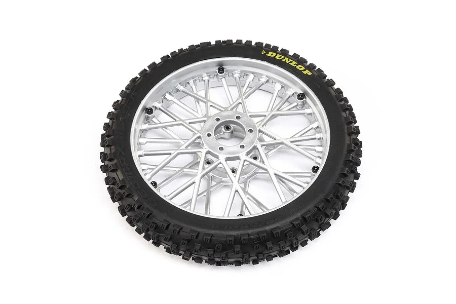 Losi 1/4 Dunlop MX53 ProMoto-MX Front Tyre On Spoked Rim image 84382