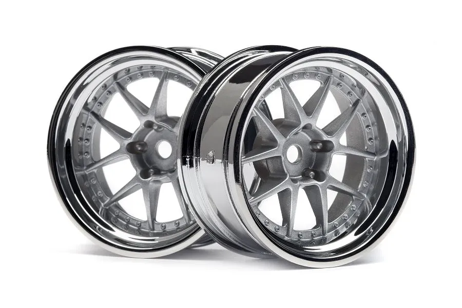 HPI 1.9&amp;quot; (9mm Off-Set) DY-Champion Chrome/Silver Rims 2Pcs image 8462