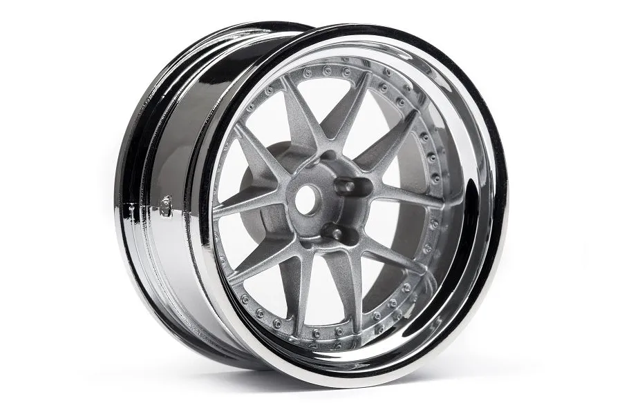 HPI 1.9&amp;quot; (9mm Off-Set) DY-Champion Chrome/Silver Rims 2Pcs image 8463