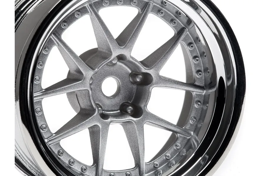 HPI 1.9&amp;quot; (9mm Off-Set) DY-Champion Chrome/Silver Rims 2Pcs image 8464