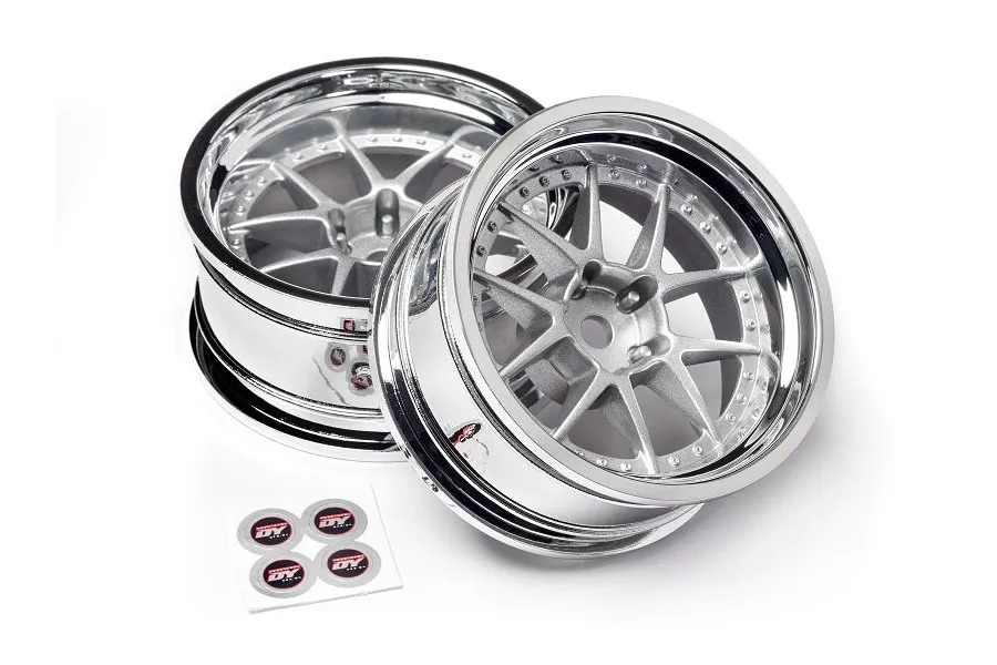 HPI 1.9&amp;quot; (9mm Off-Set) DY-Champion Chrome/Silver Rims 2Pcs image 8465