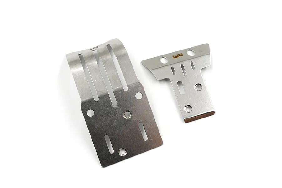 Yeah Racing Front &amp;amp; Rear Stainless Steel Skid Plates 2Pcs image 84699